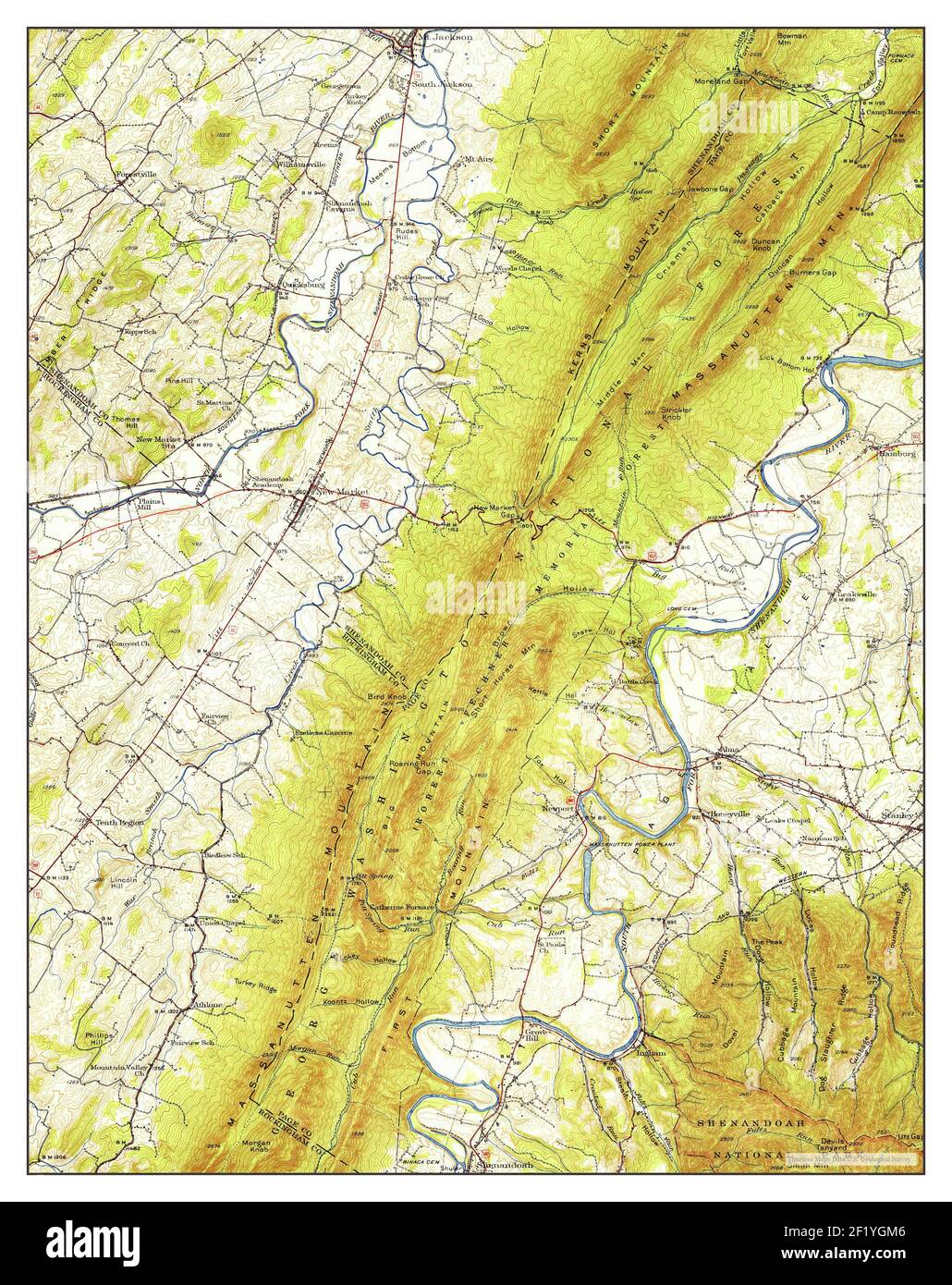 Mt Jackson, Virginia, map 1942, 162500, United States of America by