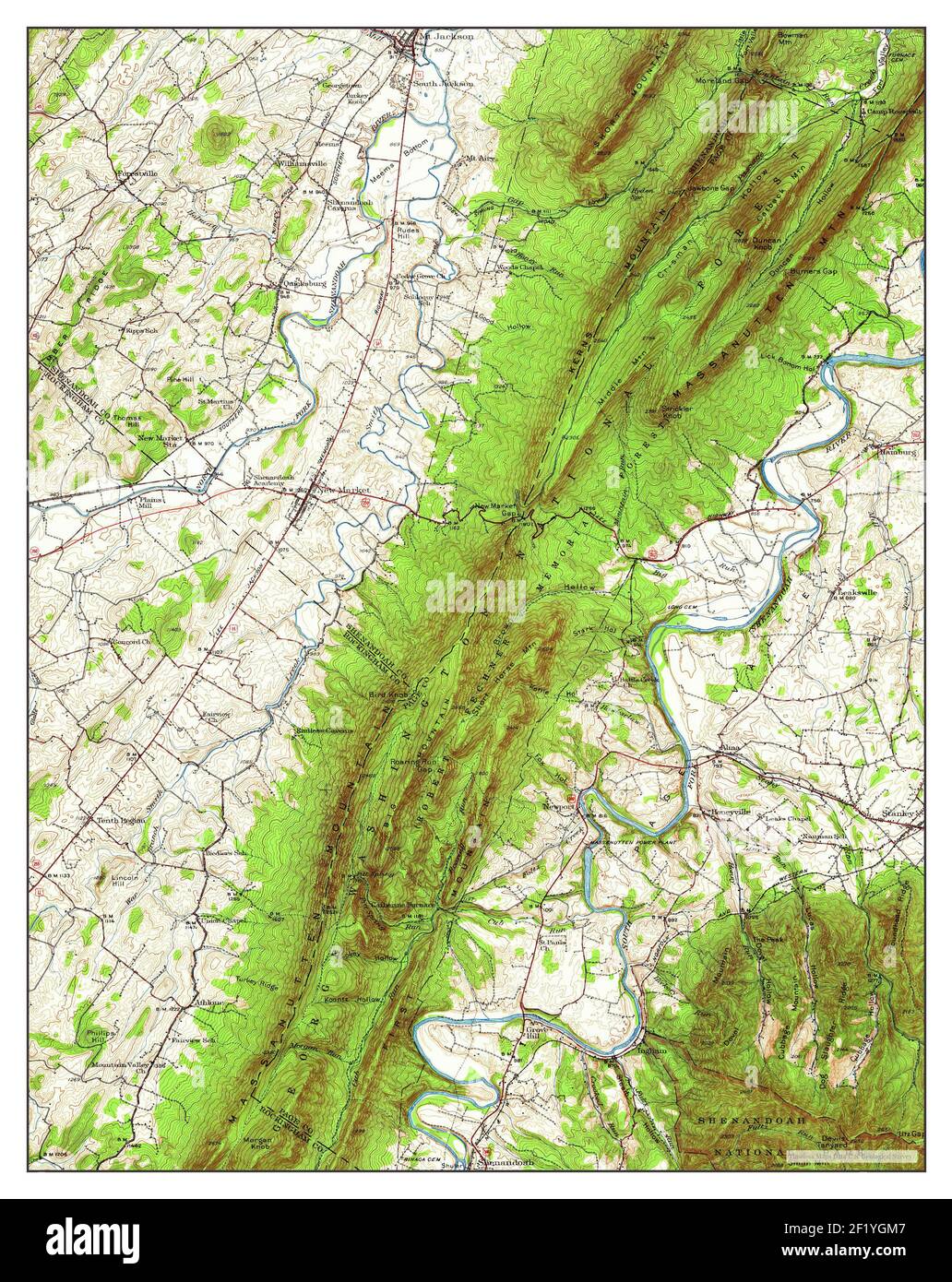Mt Jackson, Virginia, map 1942, 162500, United States of America by Timeless Maps, data U.S