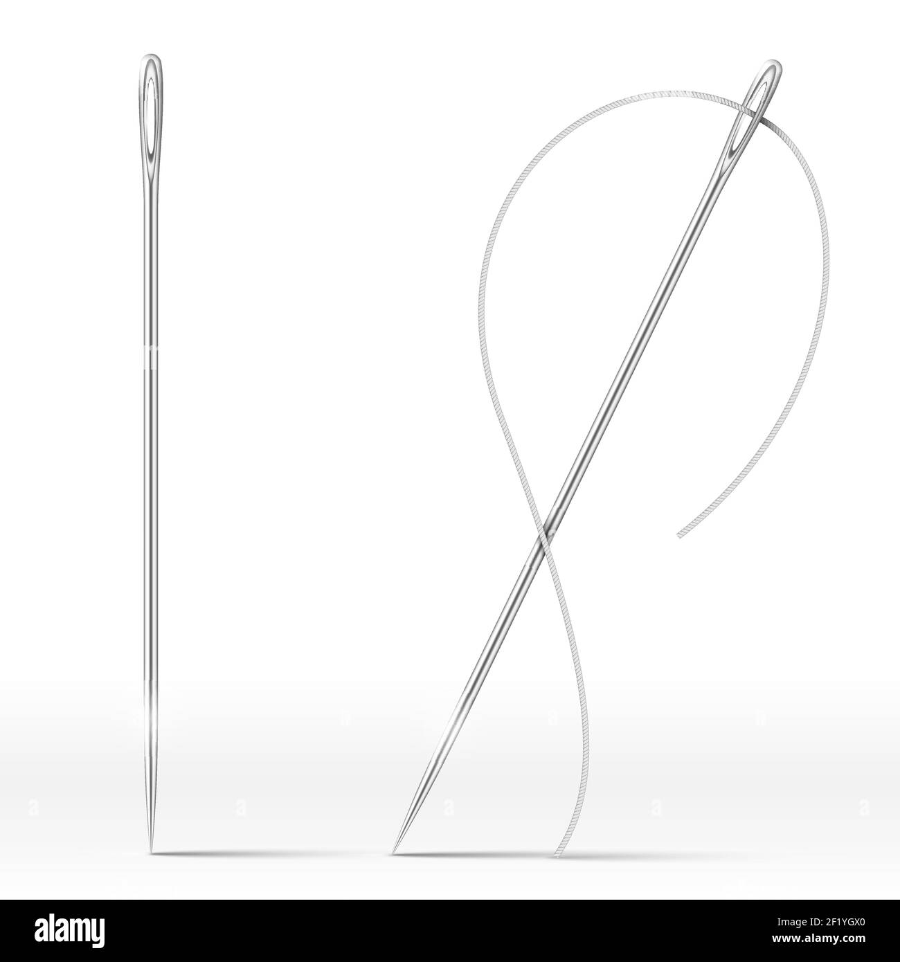 Isolated Needle and thread isolated on white. Vector Illustration