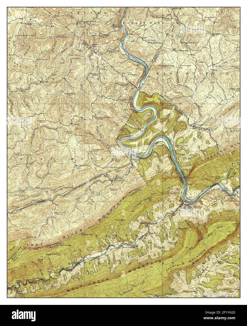 Narrows, Virginia, map 1937, 162500, United States of America by