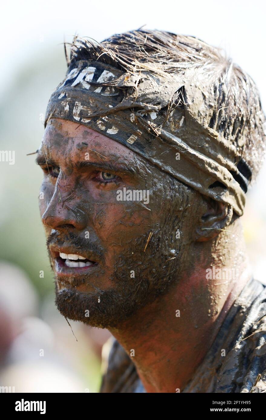 Portrait of the French boxer Alexis Vastine during the Reebok Spartan Race  in Paris, on September 13, 2014. The Spartan Race is a race in the mud with  multiple obstacles. Photo Stephane