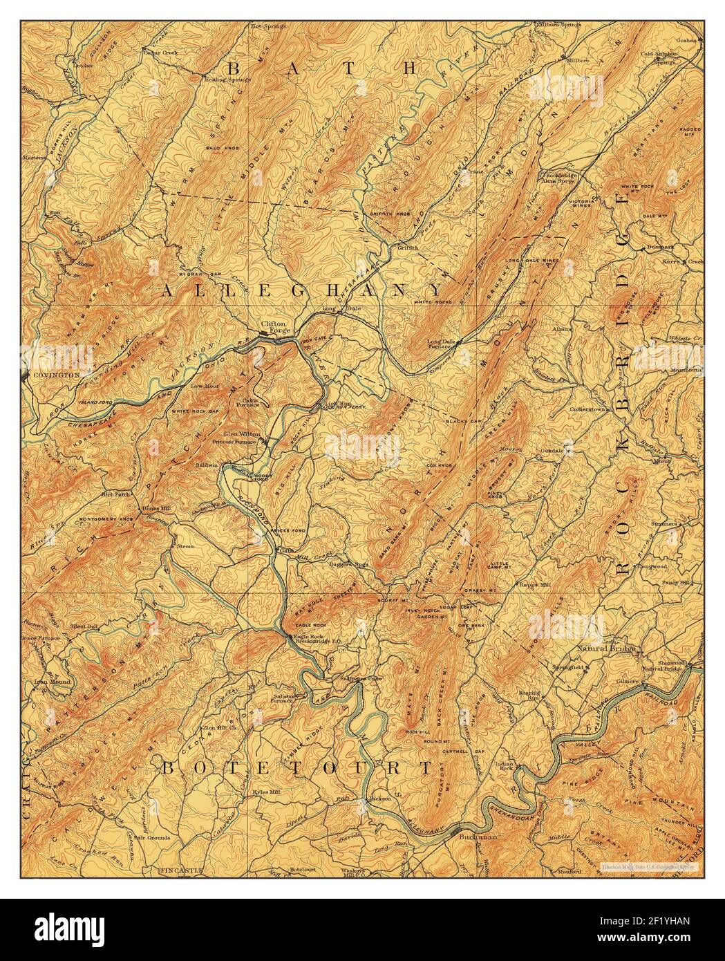 Natural Bridge, Virginia, map 1894, 1125000, United States of America
