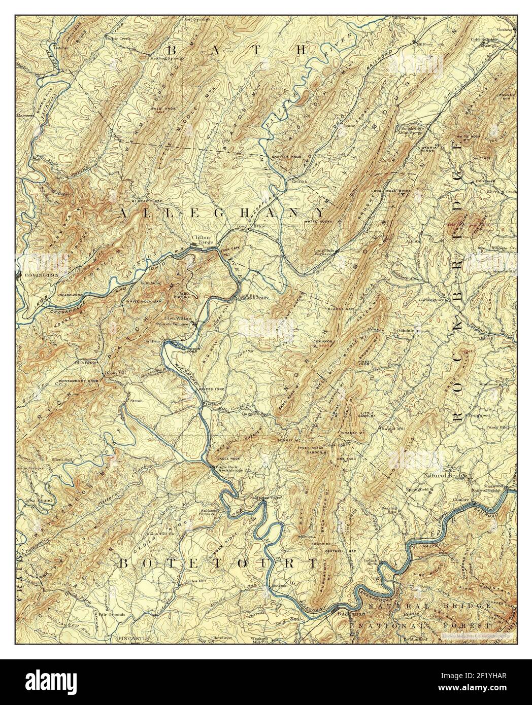 Natural Bridge, Virginia, map 1894, 1125000, United States of America