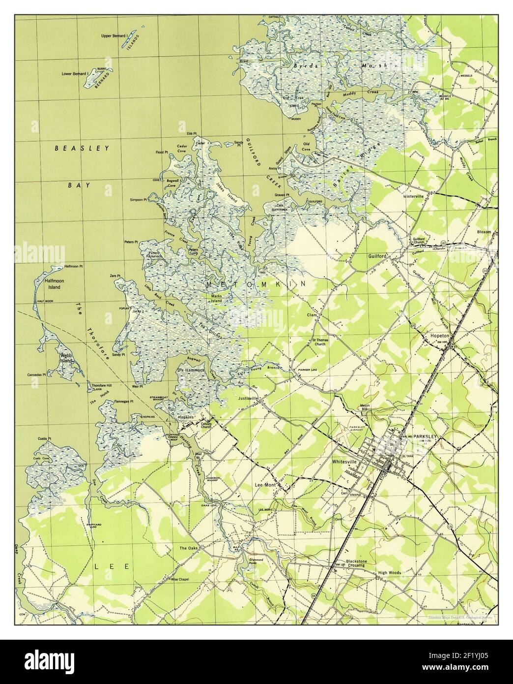 Parksley, Virginia, map 1943, 131680, United States of America by
