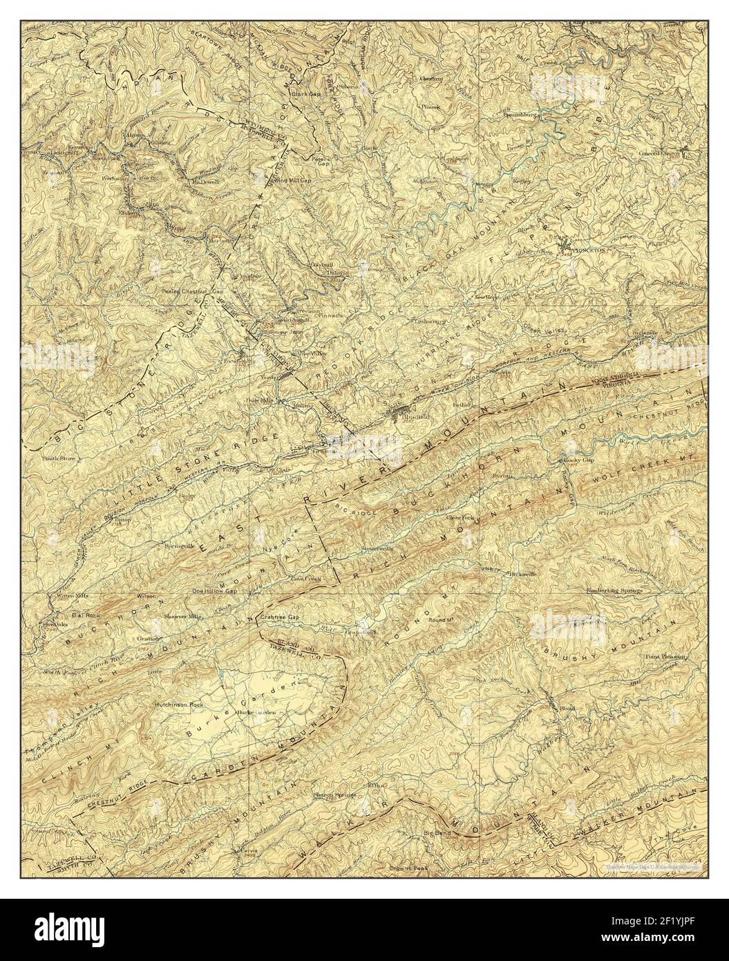 Pocahontas, Virginia, map 1895, 1125000, United States of America by