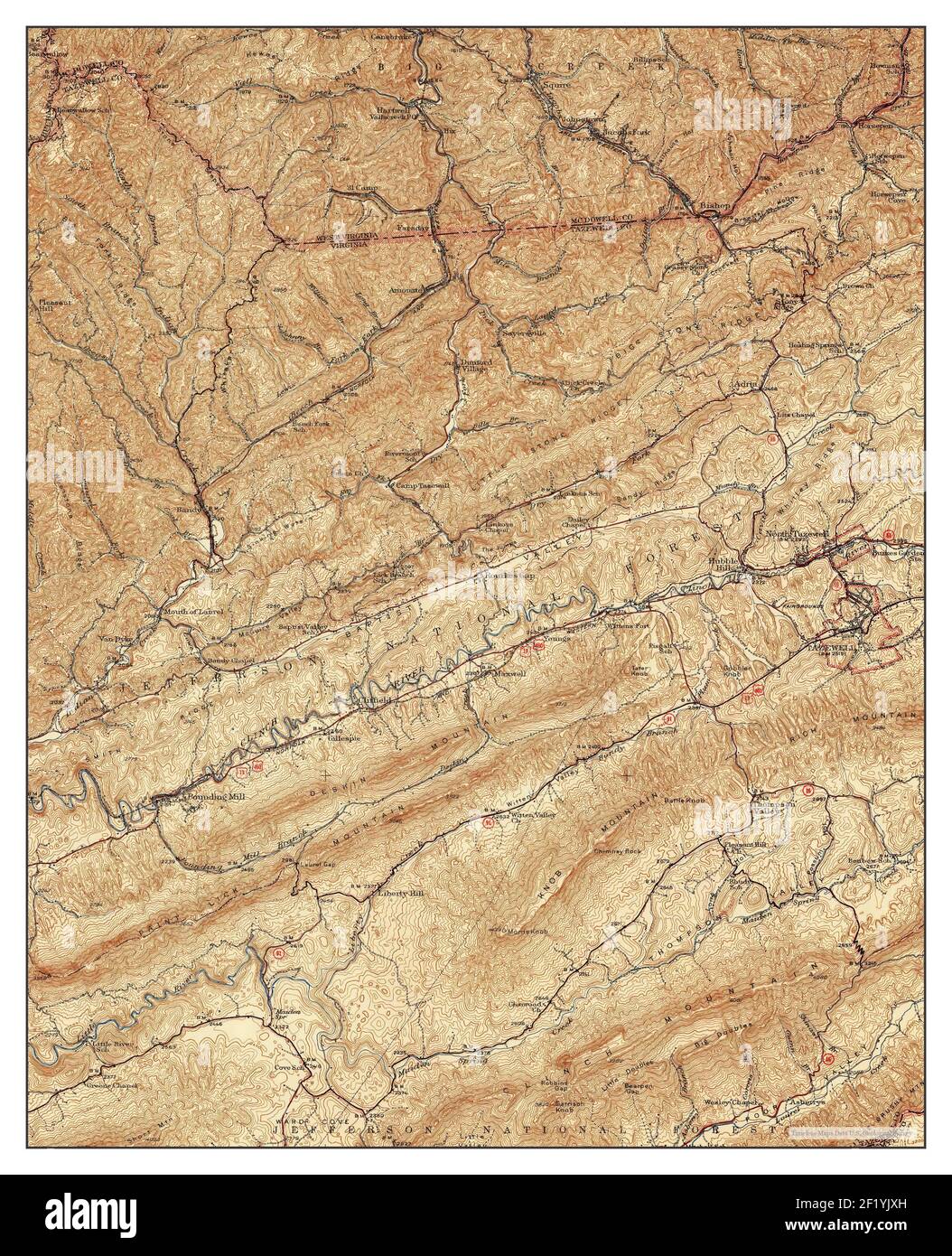 Pounding Mill, Virginia, map 1947, 162500, United States of America by Timeless Maps, data U.S