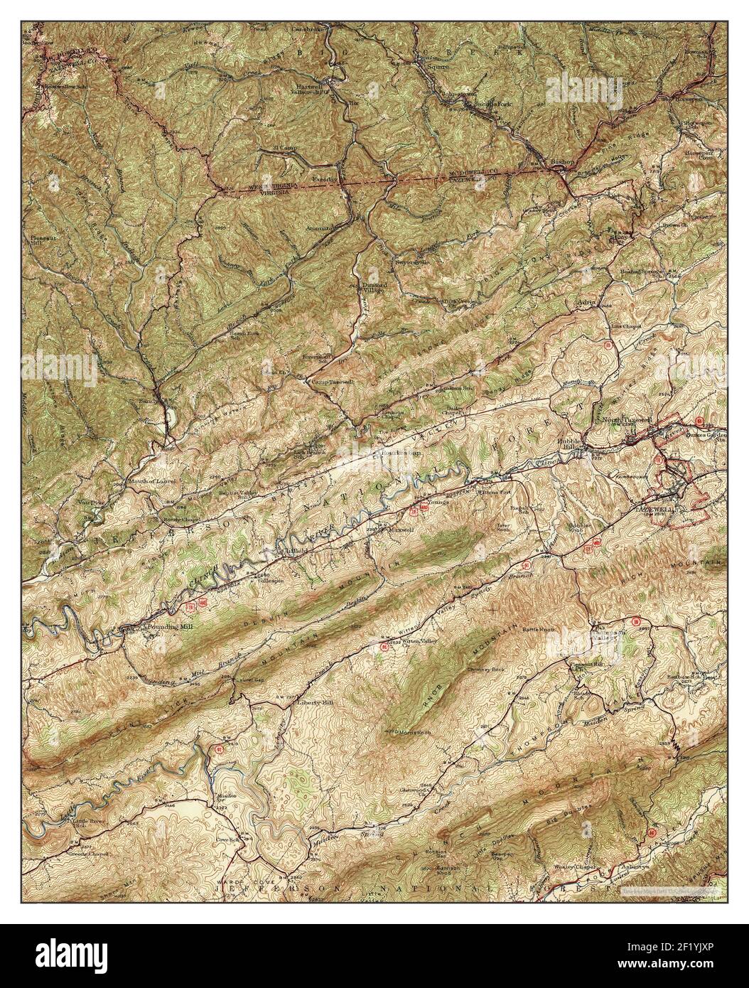 Pounding Mill, Virginia, map 1947, 162500, United States of America by Timeless Maps, data U.S