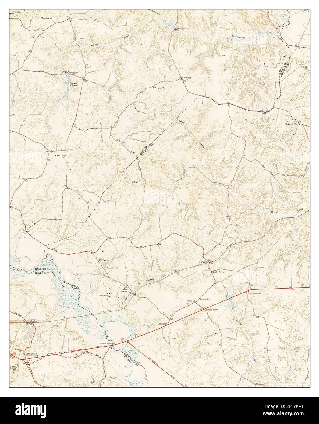 Quinton, Virginia, map 1949, 124000, United States of America by