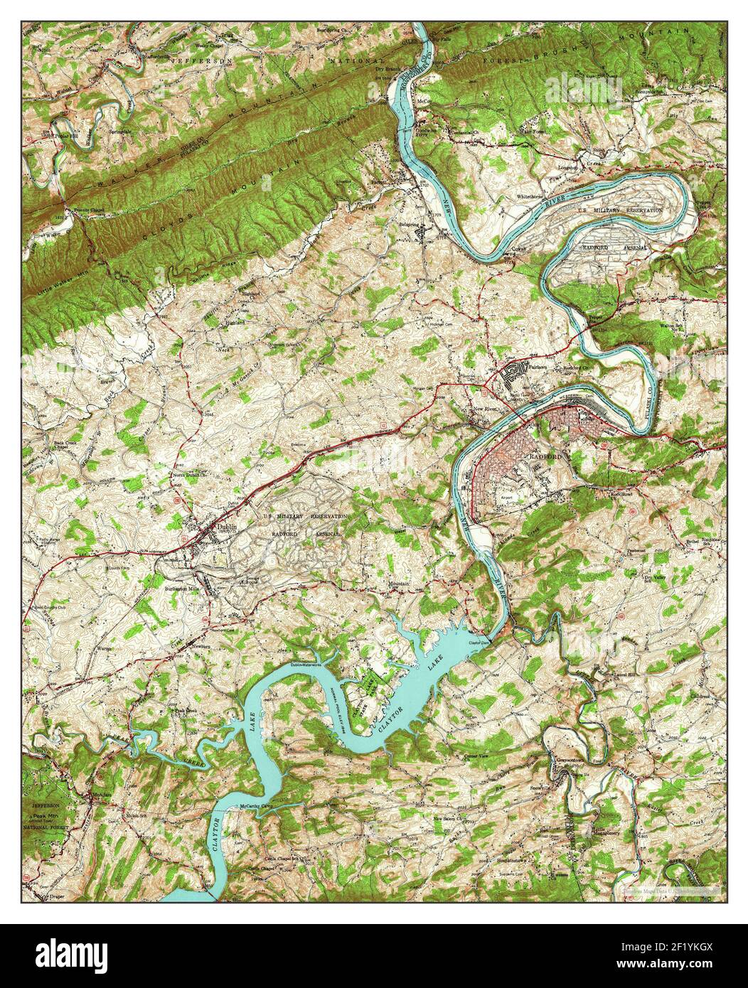 Radford, Virginia, map 1950, 162500, United States of America by