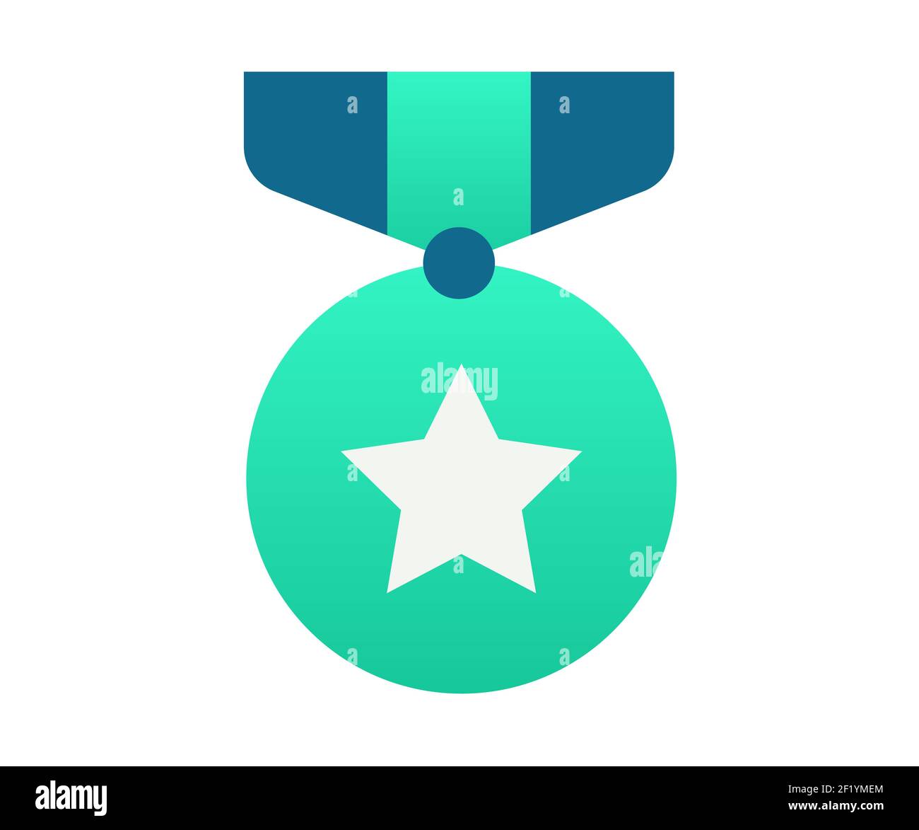 medal award achievement single isolated icon with gradient style vector ...