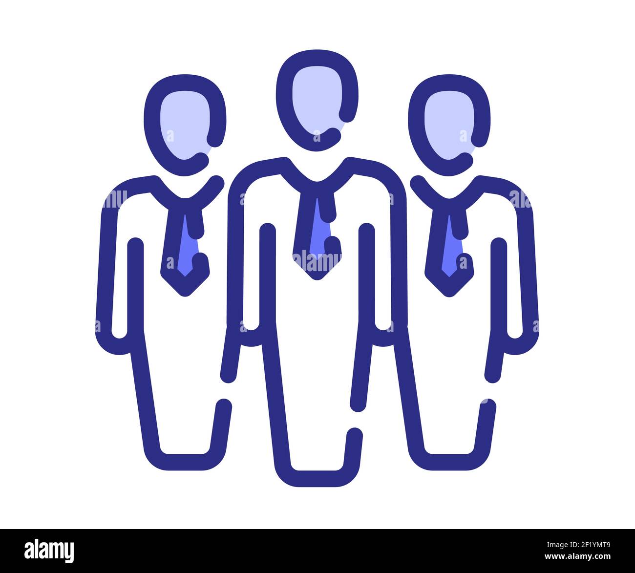 group team leader single isolated icon with dash or dashed line style ...