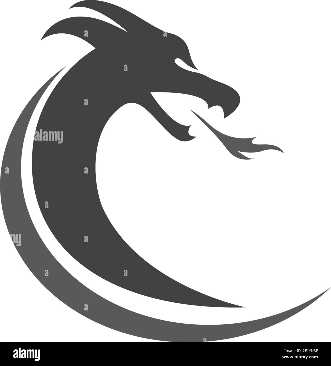 Dragon head logo template vector icon illustration Stock Vector Image ...