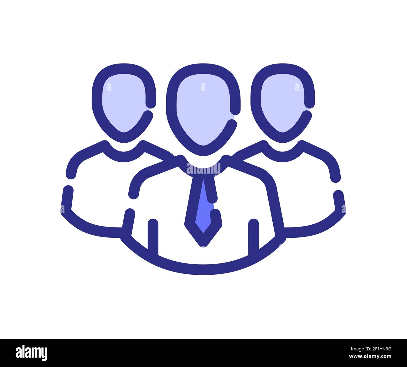 team leader group single isolated icon with dash or dashed line style ...