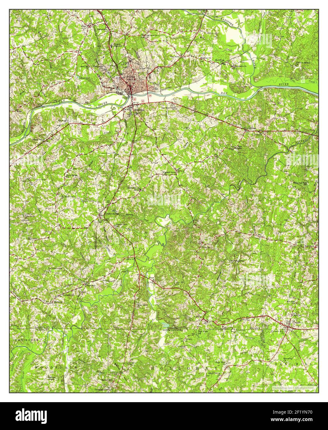 South Boston, Virginia, map 1957, 162500, United States of America by