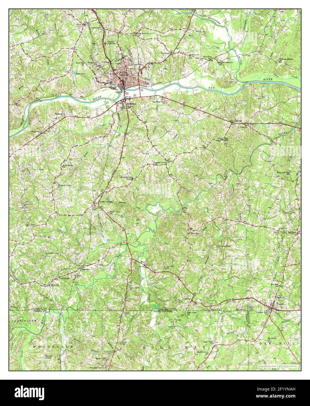 South Boston, Virginia, map 1957, 162500, United States of America by