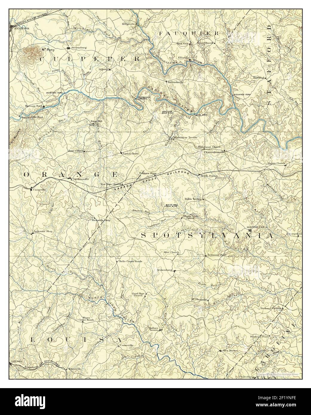 Spotsylvania, Virginia, map 1892, 1125000, United States of America by
