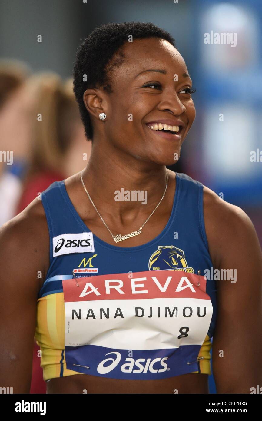 Antoinette Nana Djimou Ida (FRA) competes on Shot Put final during the French Championships Indoor Aubiere 2015, at Jean-Pellez Stadium in Clermont-Ferrand, France, on February 20-21, 2015. Photo Stephane Kempinaire / KMSP / DPPI Stock Photo