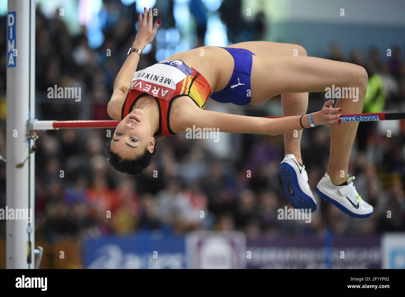 Nawal Meniker (FRA) competes and wins the High Jump final during the French  Championships Indoor Aubiere