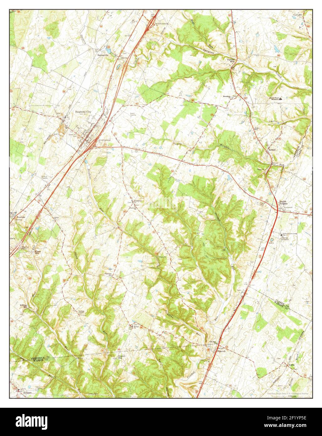 Stephens City, Virginia, map 1966, 124000, United States of America by