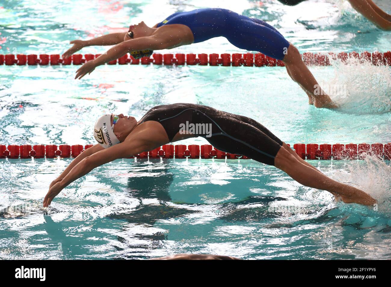 Natalie Coughlin (USA) competes on 50 m Backstroke during the Meeting Marseille 2015, FFN Golden Tour, in France, on March 13 to 15, 2015. Photo Stephane Kempinaire / KMSP / DPPI Stock Photo