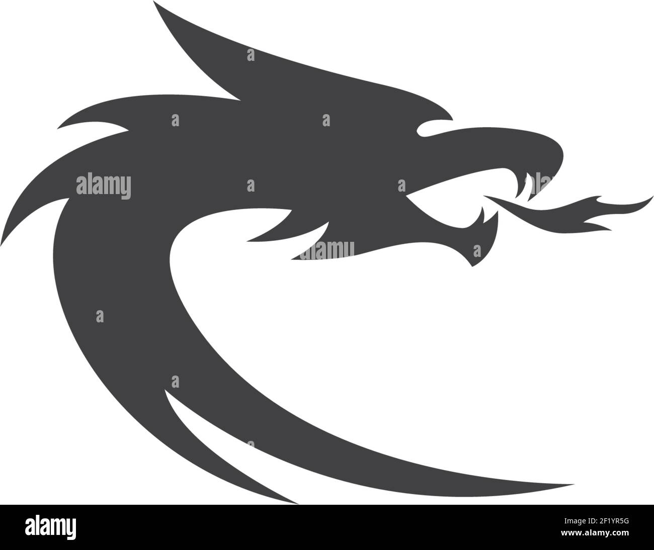 Dragon head logo template vector icon illustration Stock Vector Image ...