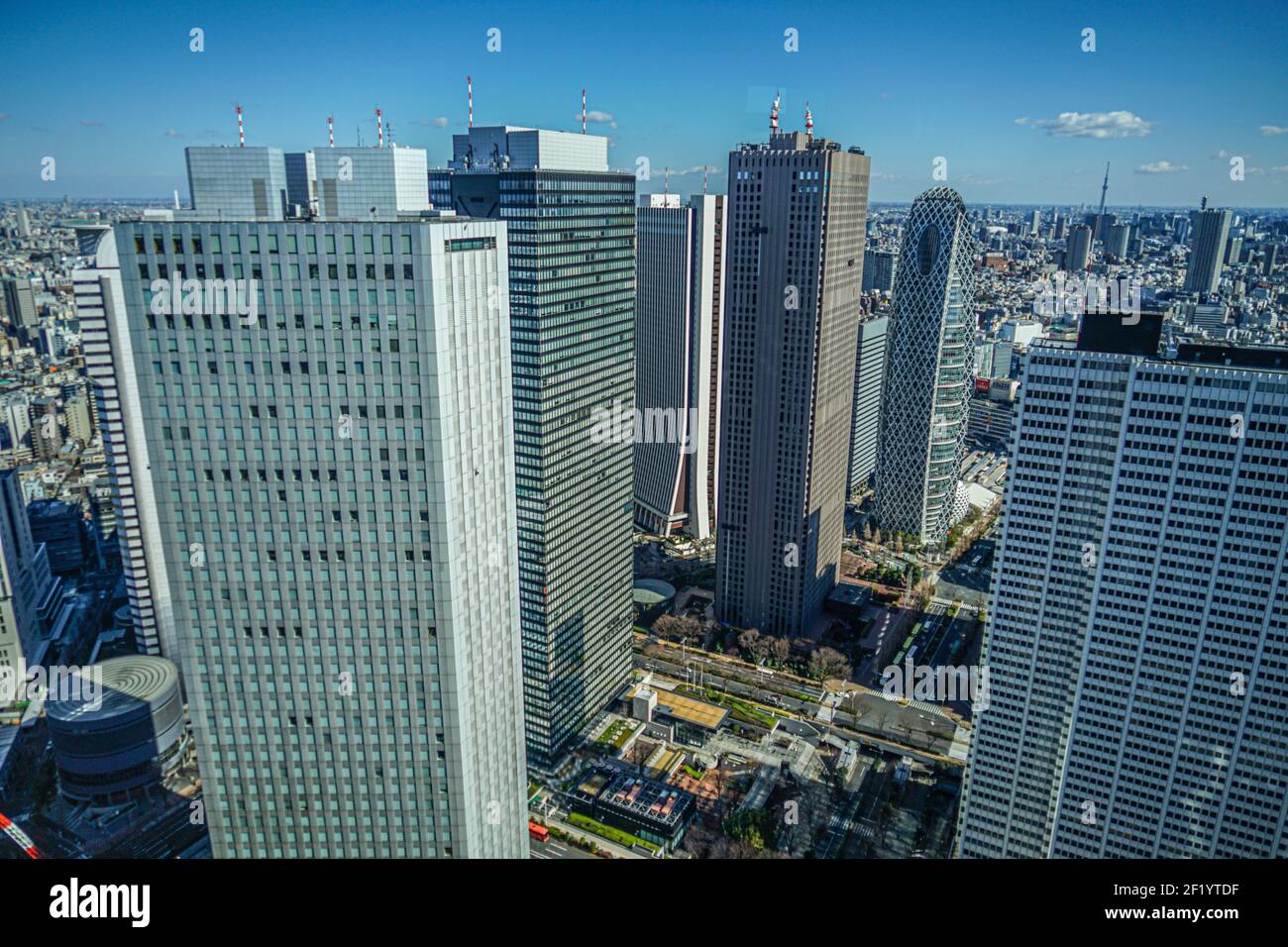 Tokyo skyline seen from the observation deck of the Tokyo Metropolitan Government Building Stock Photo