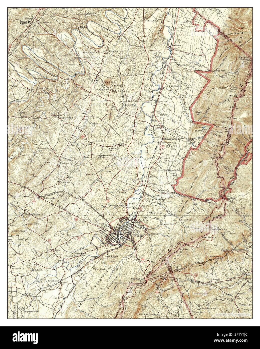 Waynesboro, Virginia, map 1939, 162500, United States of America by