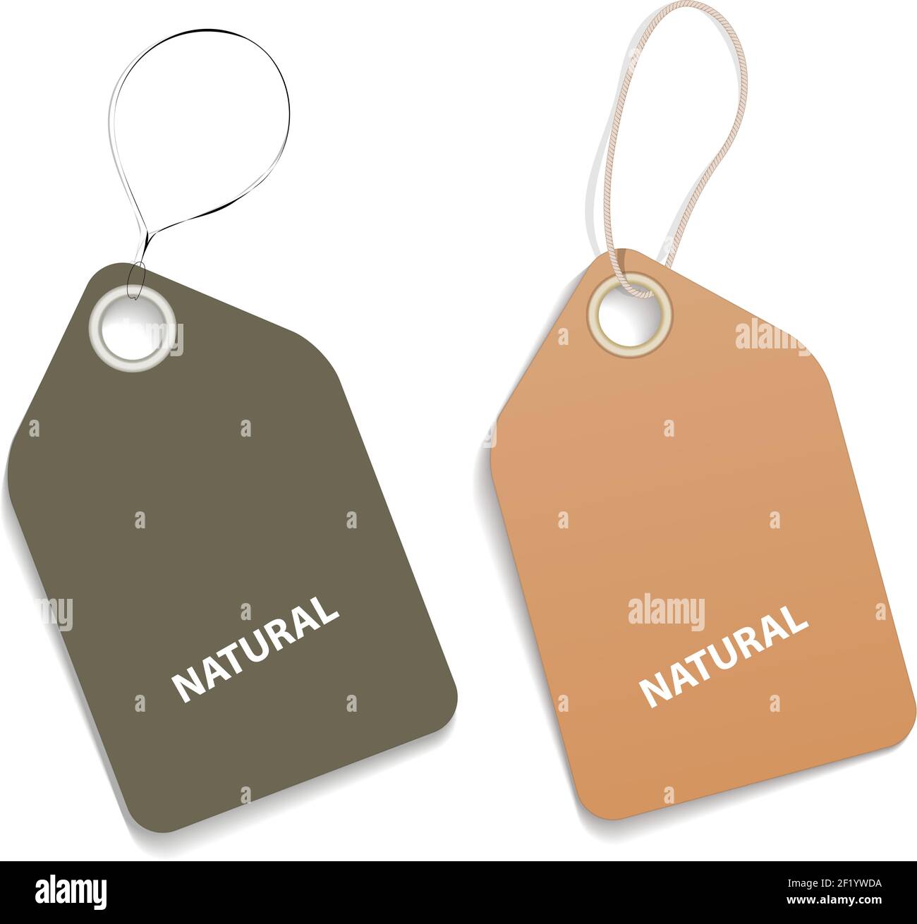 Natural tags isolated on white background. Vector Illustration. EPS10 opacity Stock Vector