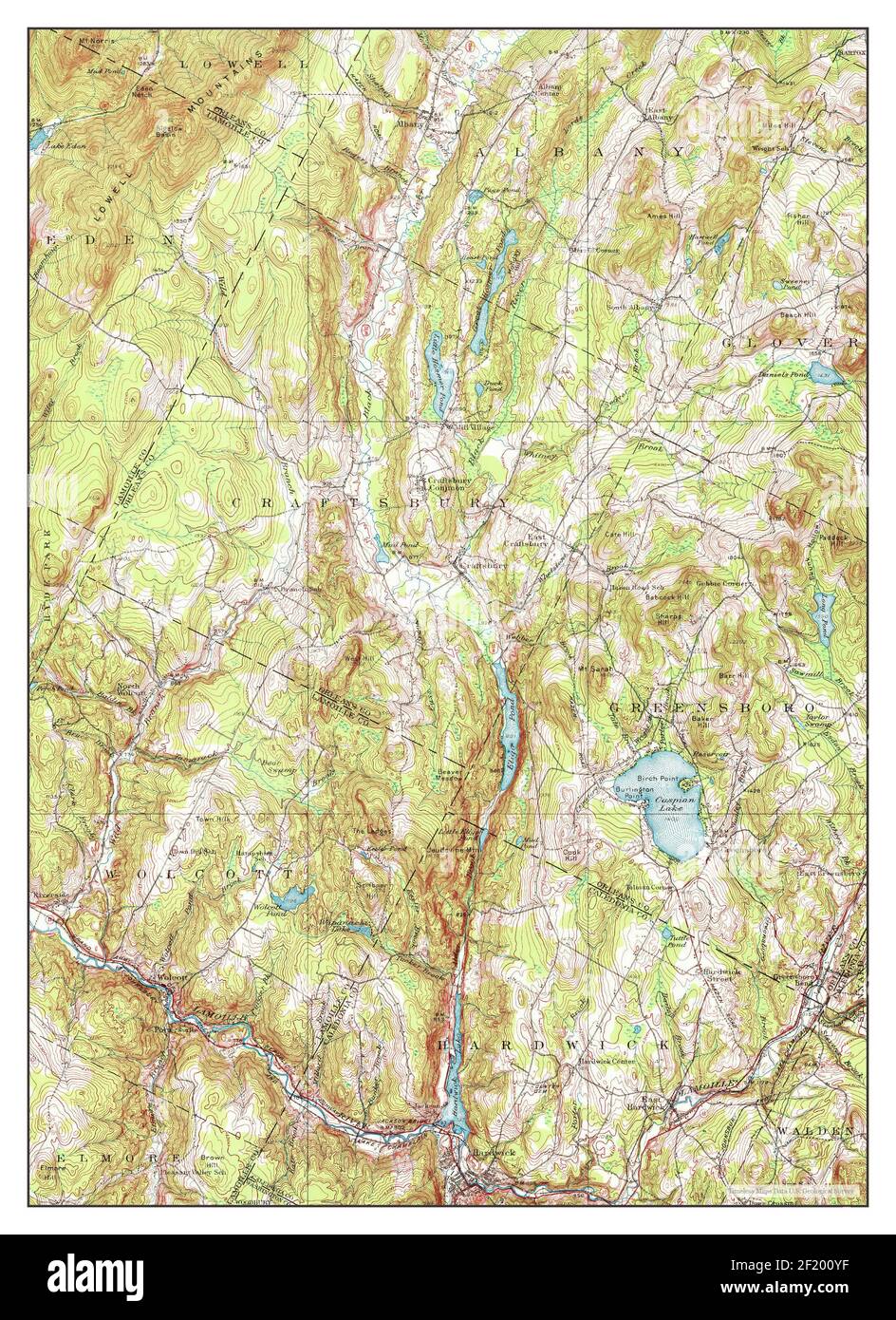 Hardwick, Vermont, map 1951, 1:62500, United States of America by Timeless Maps, data U.S. Geological Survey Stock Photo