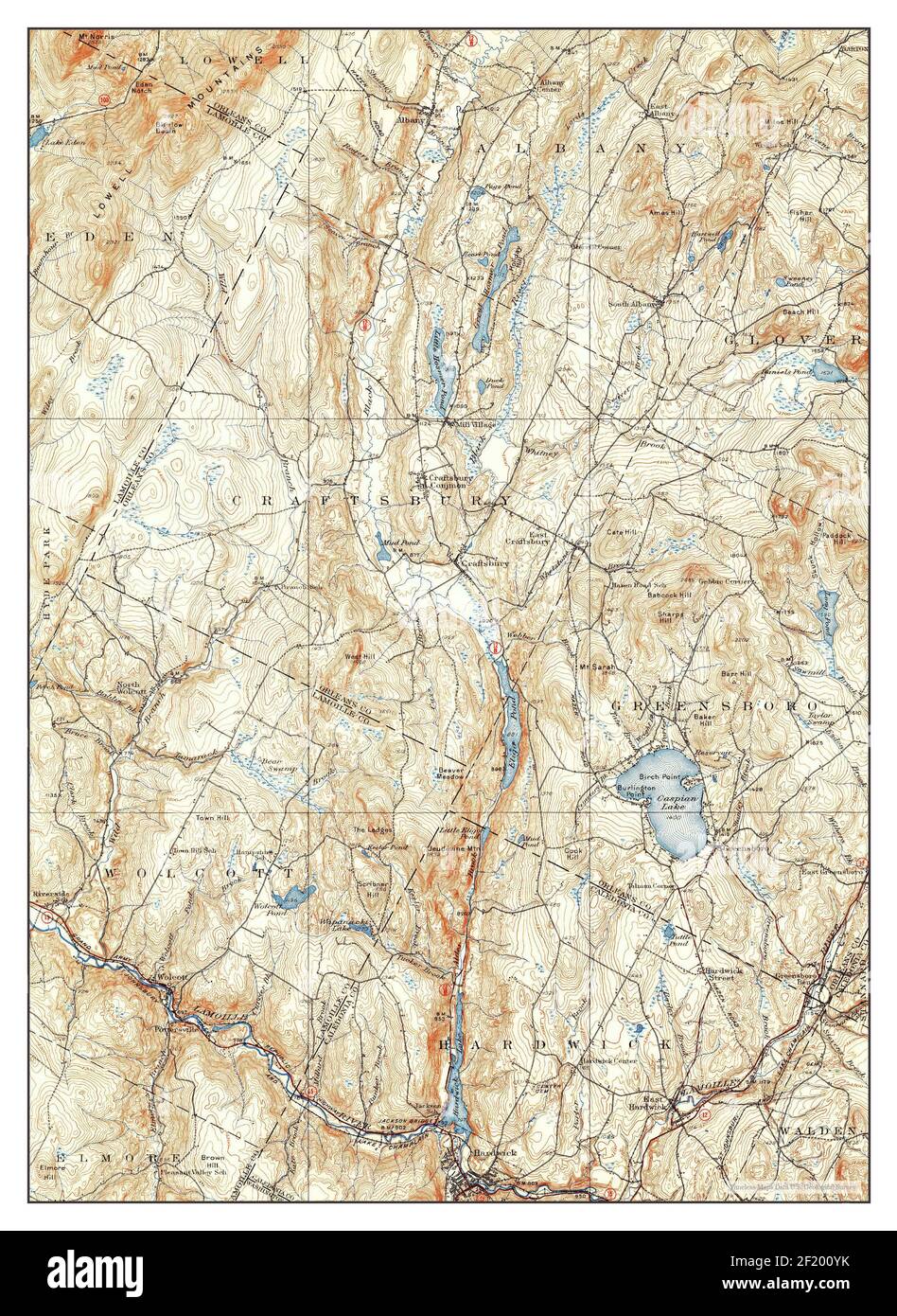 Hardwick, Vermont, map 1951, 1:62500, United States of America by Timeless Maps, data U.S. Geological Survey Stock Photo