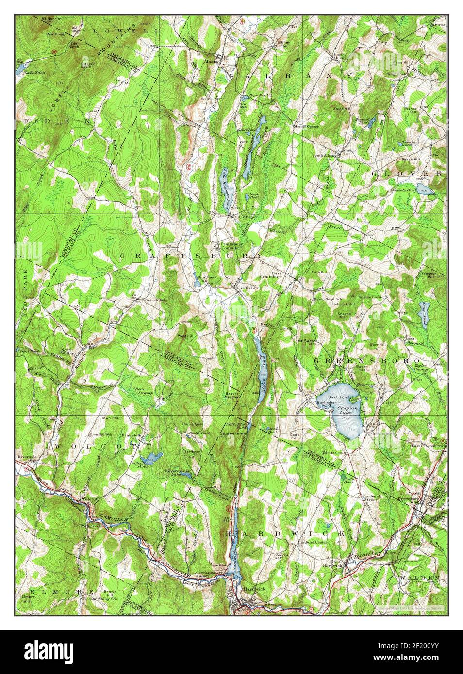 Hardwick, Vermont, map 1951, 1:62500, United States of America by Timeless Maps, data U.S. Geological Survey Stock Photo