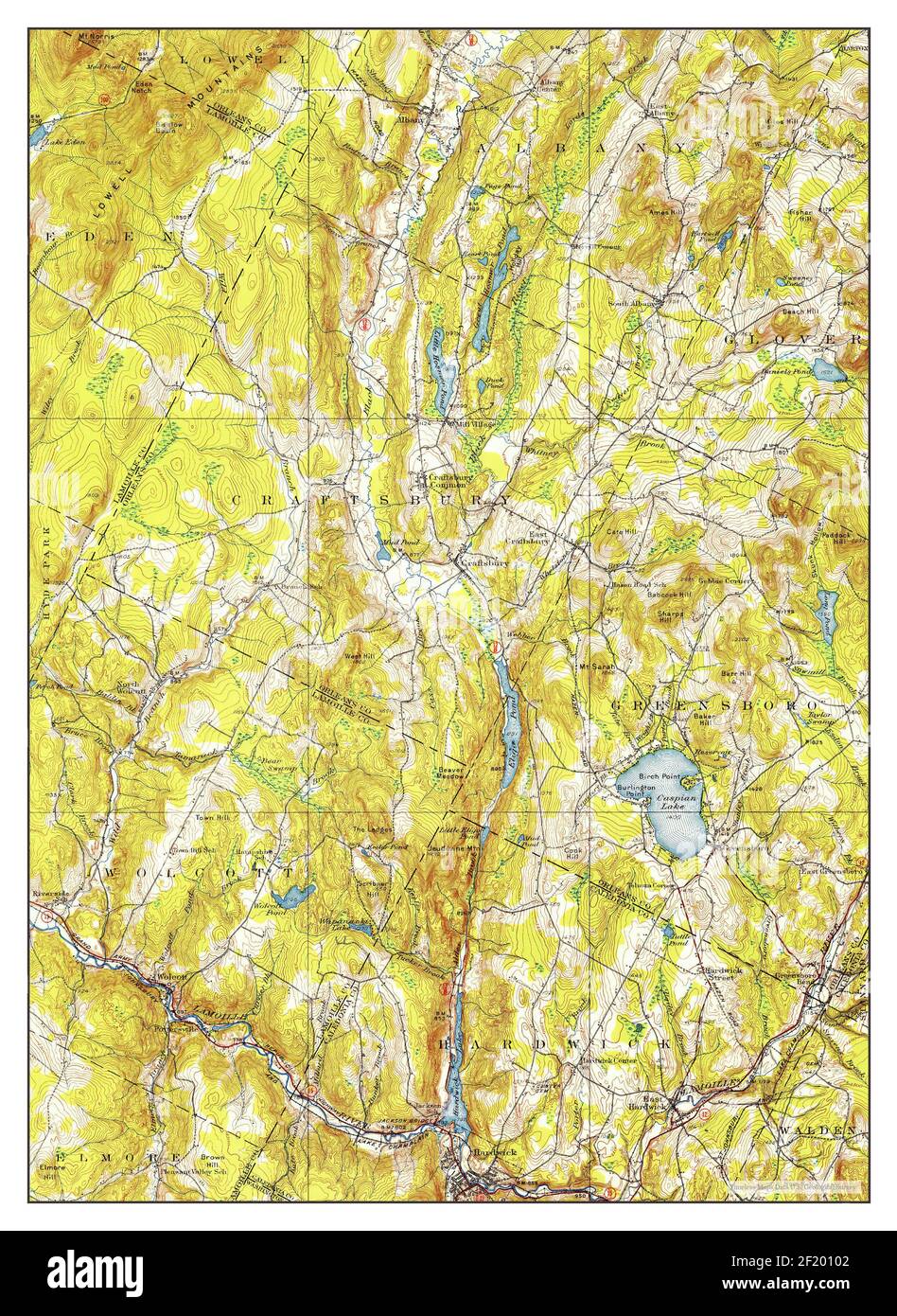 Hardwick, Vermont, map 1951, 1:62500, United States of America by Timeless Maps, data U.S. Geological Survey Stock Photo