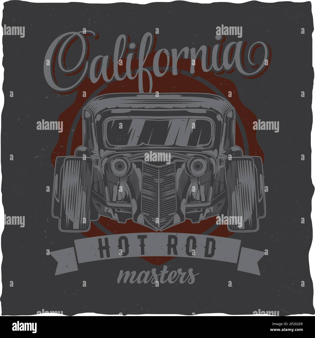 Vintage hot rod t-shirt label design 