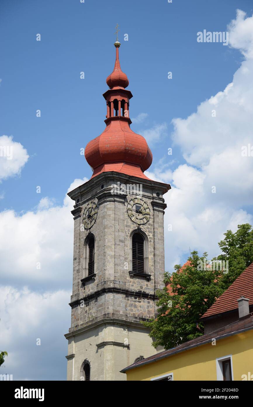 Church in Becov nad Teplou, Czech Republic Stock Photo