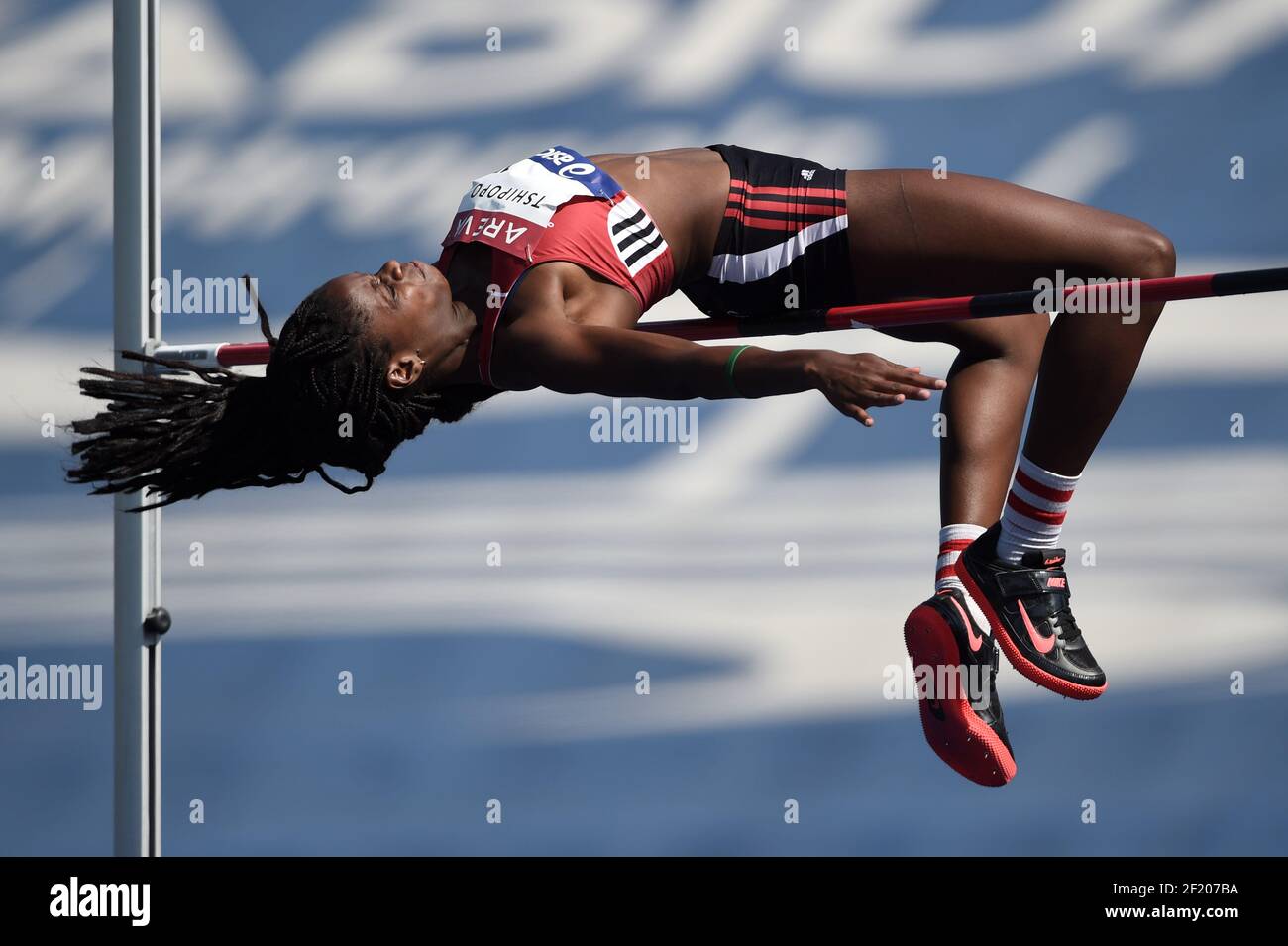 Magaly Tshipopo of France competes in high jump women during the Athletics  French Championships, Day 2, on July 11, 2015 at the Lille-Metropole  stadium in Villeneuve-d'Ascq, Northern France - Photo Philippe Millereau /