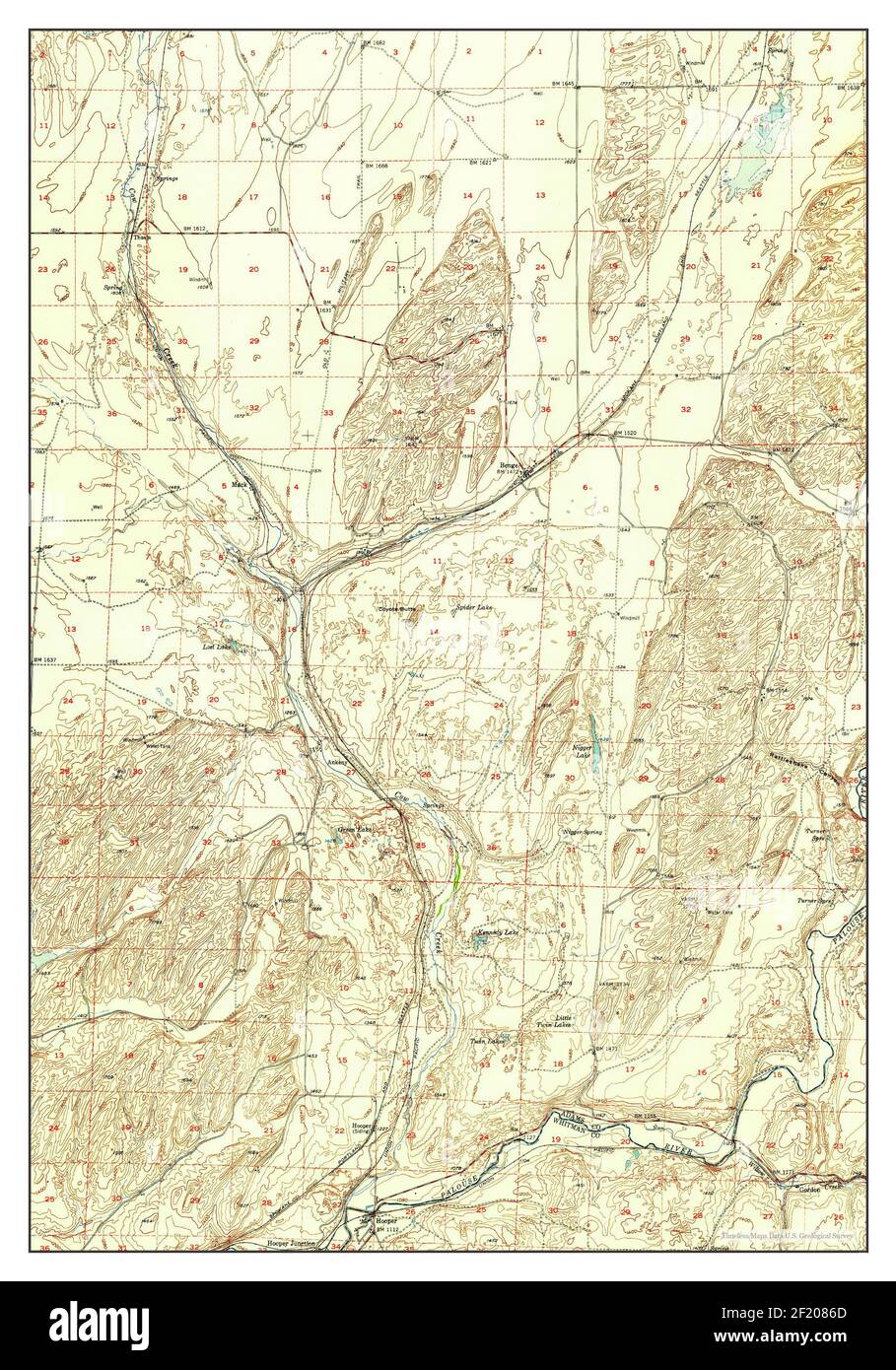 Benge, Washington, map 1952, 1:62500, United States of America by Timeless Maps, data U.S. Geological Survey Stock Photo