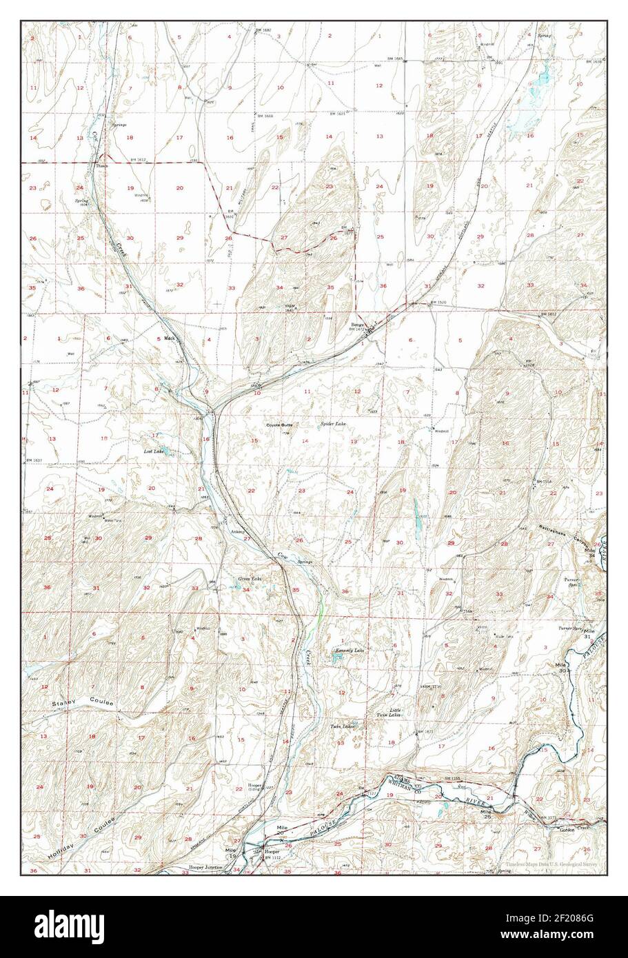 Benge, Washington, map 1950, 1:62500, United States of America by Timeless Maps, data U.S. Geological Survey Stock Photo
