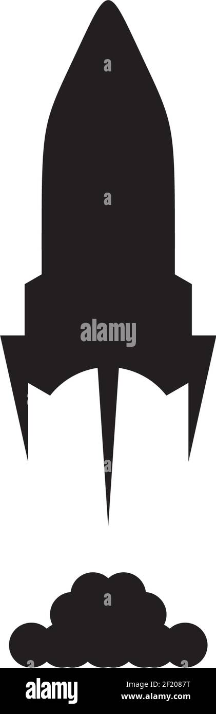Flying rocket logo design vector template Stock Vector