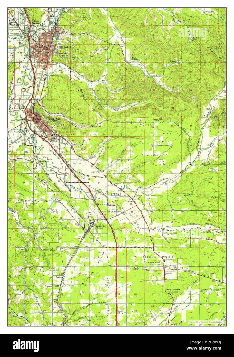 Centralia, Washington, map 1954, 1:62500, United States of America by 