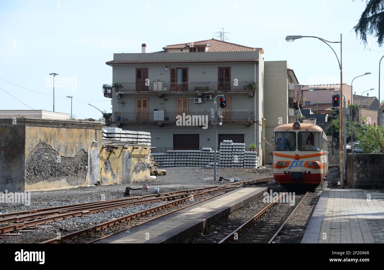 Ferrovia Circumetnea, Sicily Stock Photo