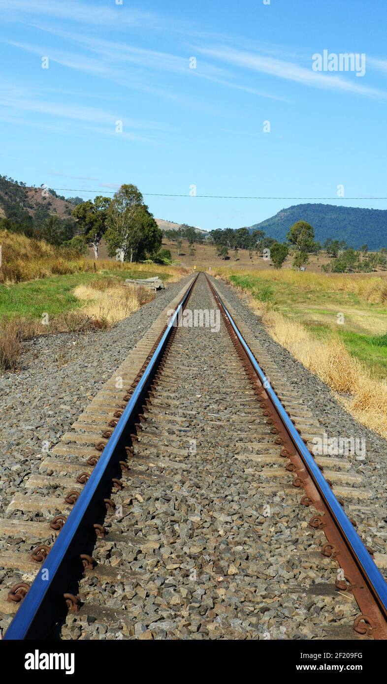 Crossing the railway track in Queensland, Australia Stock Photo Alamy