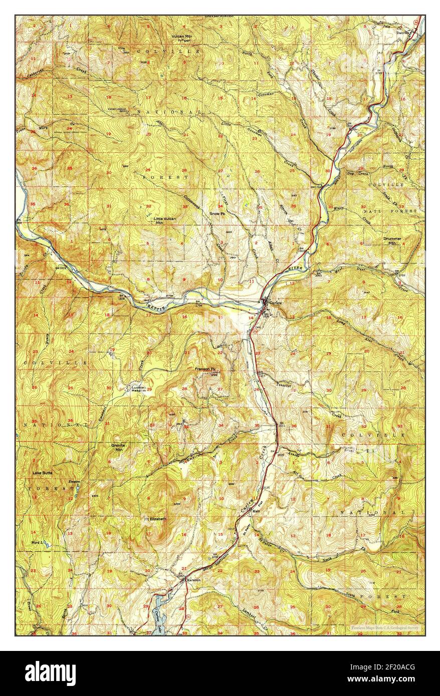 Curlew, Washington, map 1951, 162500, United States of America by
