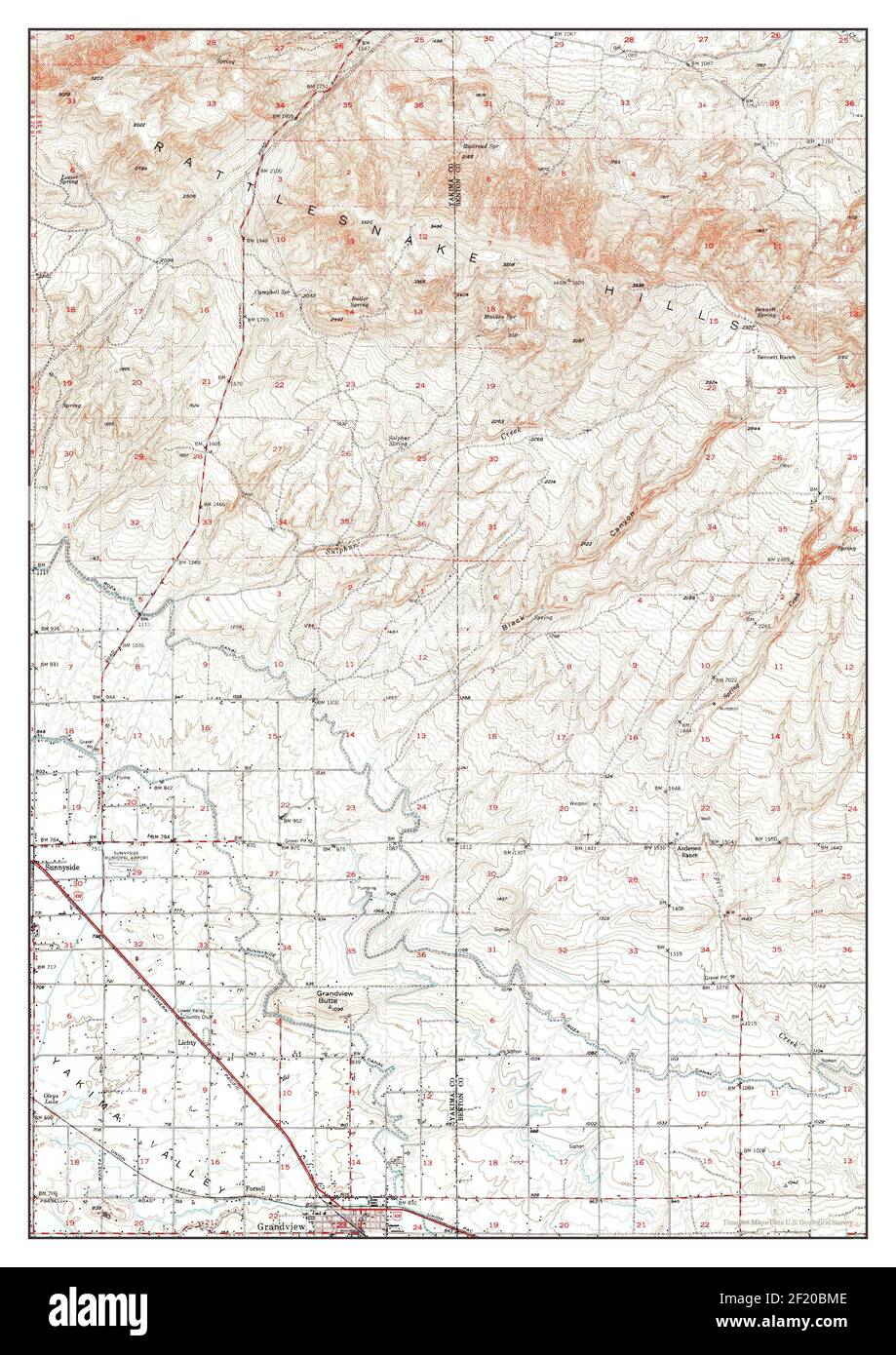Grandview, Washington, map 1950, 162500, United States of America by