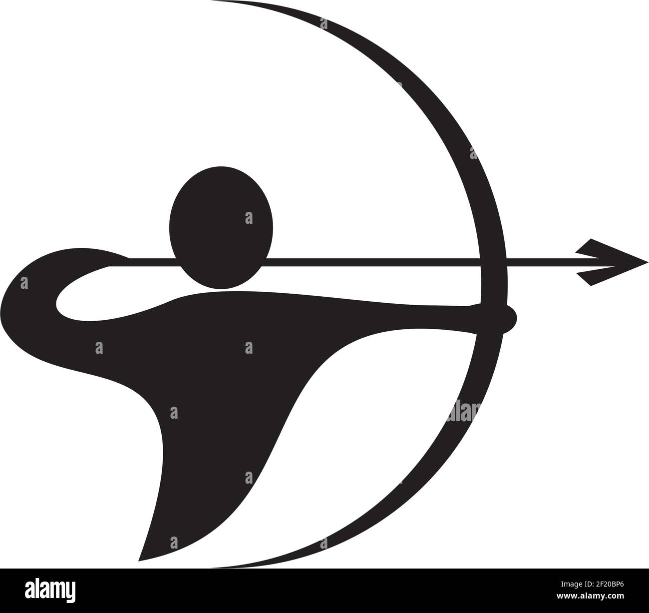 Archer man logo design vector template Stock Vector