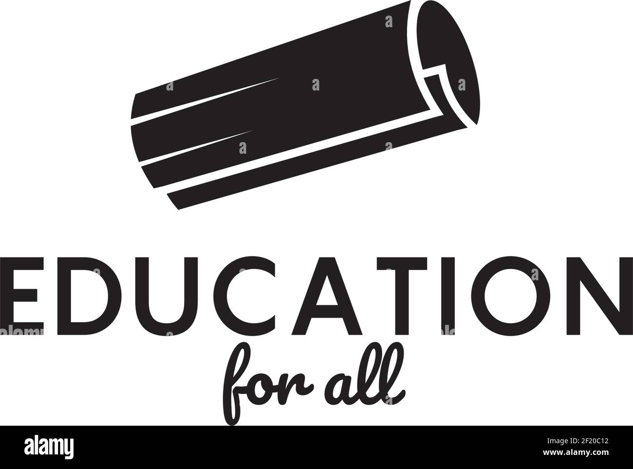 Education logo by using black paper logo design vector template Stock Vector