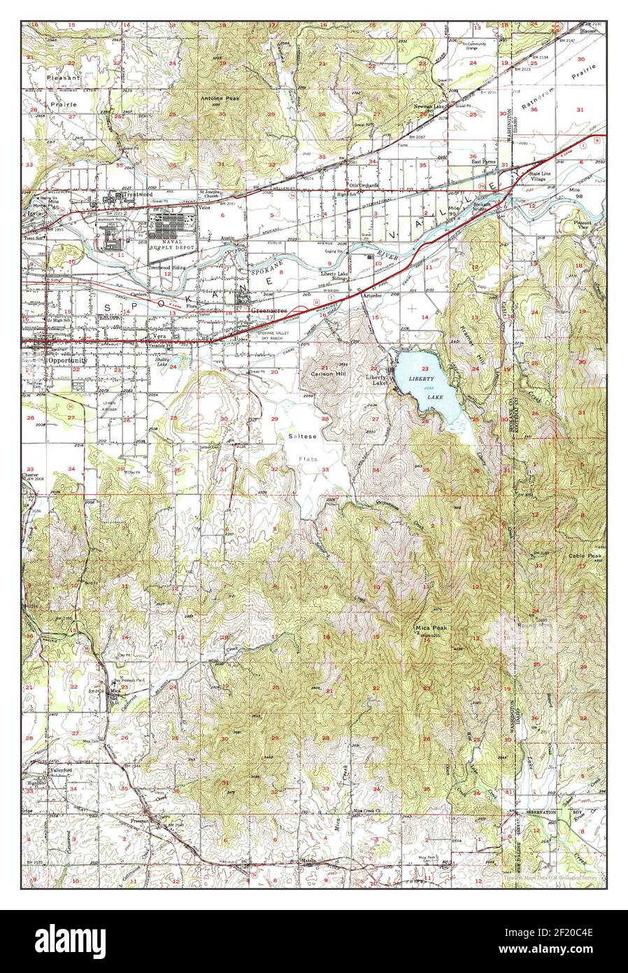 Greenacres, Washington, map 1949, 162500, United States of America by