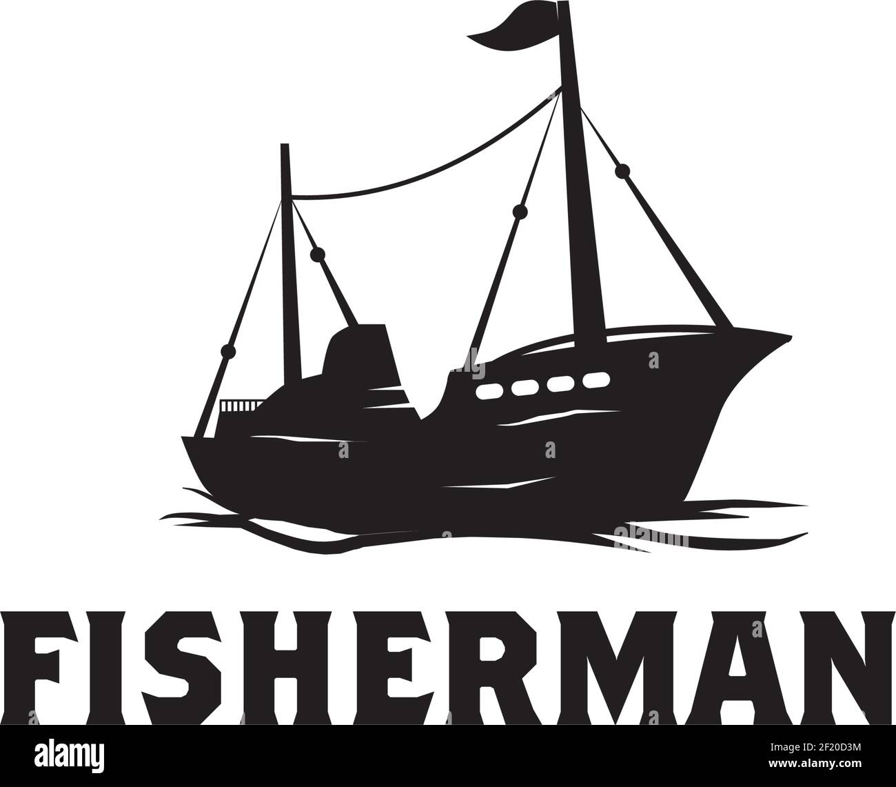 Fishing boat logo Cut Out Stock Images & Pictures - Alamy