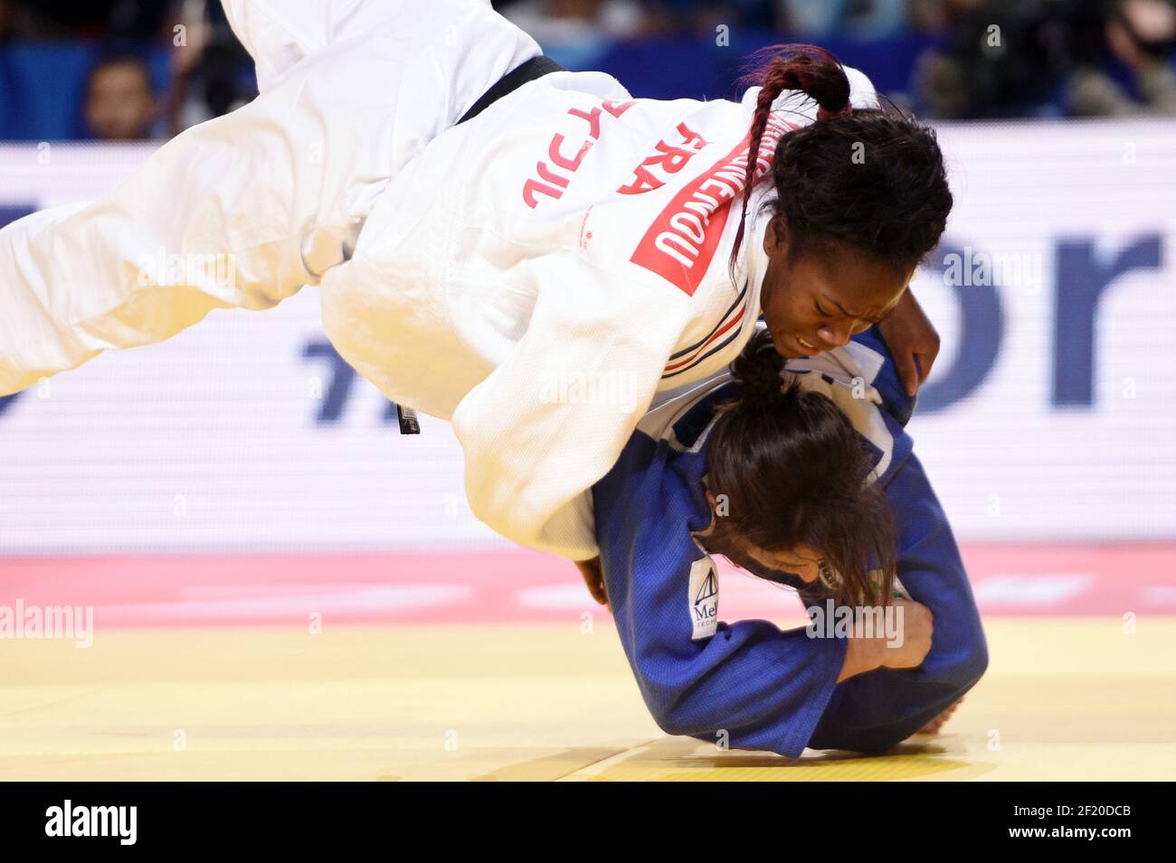 Clarisse Agbegnenou of France competes in the semifinal women's -63kg category vs Yarden Gerbi of Israel during the World Judo Championships 2015, in Astana, Kazakhstan , on August 27, 2015, Photo Philippe Millereau / KMSP / DPPI Stock Photo