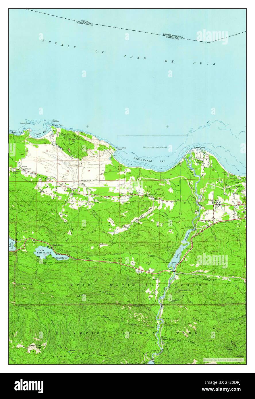 Joyce, Washington, map 1950, 1:62500, United States of America by Timeless Maps, data U.S. Geological Survey Stock Photo