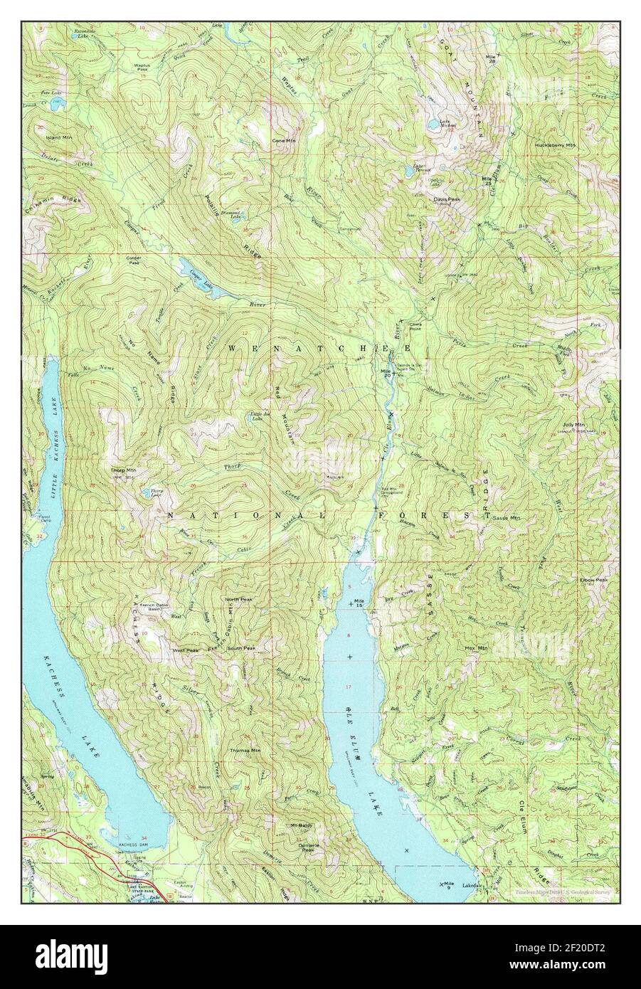 Kachess Lake, Washington, map 1961, 162500, United States of America